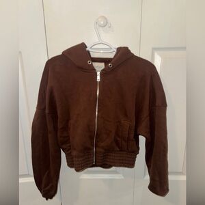 Abercrombie & Fitch Brown Soft Essentials Zip-Up Sweater/Hoodie Jacket